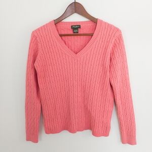 Eddie Bauer Cable Knit Sweater Pink Size Medium
